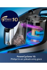 Resim Philips Turbo Başlıklı Marathon Ultimate Toz Torbasız Elektrikli Süpürge 899waat, Allergy Hepa13 Filitre 