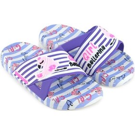 Resim Gezer Kız Çocuk Yazlık Ballerina Pu Islak Zemine Uygun Ev Banyo Bahçe Havuz Terlik Eflatun 