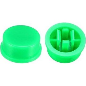 Resim Tact Switch Kapağı Yuvarlak Yeşil - 12X12X7.3Mm İle Uyumlu 