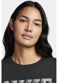 Resim Nike Sportswear Fleece Boyfriend Short Sleeve Pamuklu Bol Kesim Kadın Tişört Antrasit 