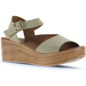 Resim Bueno Shoes Yeşil Alf Süet Kadın Dolgu Topuklu Sandalet 01WA4704 01WA4704 