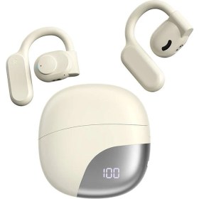 Resim Wiwu Kulak Içi Bluetooth Kulaklık Dijital Şarj Göstergeli Wiwu T20 Openbuds Tws V5.3 Krem 