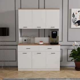 Resim Evdemo Elmas Çok Amaçlı Mutfak Bangosu Atlantik Çam Beyaz 