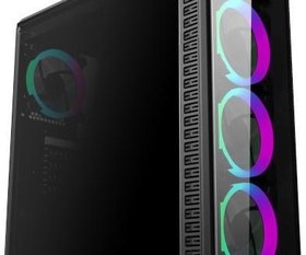 Resim GameBooster GB-G3060B USB 3.0 ATX, Temp.Glass Single Ring RGB fan, siyah Kasa (PSU Yok) GB-G3060B 
