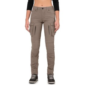 Resim The Biker Jeans Truva Cargo Beige Korumalı Motosiklet Pantolonu Kadın 