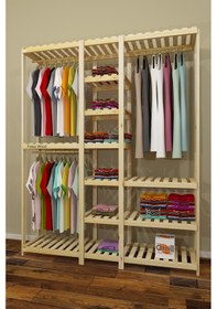 Resim Tres Jj- Açık Ahşap El Yapımı Elbise Dolabı 