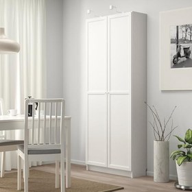Resim Kapaklı kitaplık, beyaz, 80x30x202 cm 