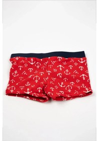 Resim Adisia Erkek Bebek Kırmızı Gemi Çapalı Şort Mayo Kırmızı 