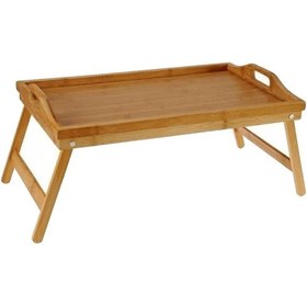 Resim Katlanabilir Ayaklı Bambu Tepsi - Keyif Tepsisi - Yatak Koltuk Sehpa Tepsi 