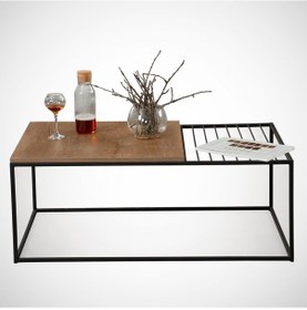 Resim Zinus Orta Sehpa Metal & Orta Masa Kafkas Meşe / Metal Ayaklı 