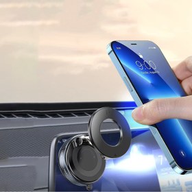 Resim Genel Markalar 360 Dönebilen Magnetik Telefon Tutucu Katlanabilir Destek Çubuk Çift Katman N52 Mıknatıs Gücü Vakum 
