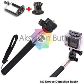 Resim Azemax Monopod + Adaptör + Telefon Tutacağı Çok Renkli 