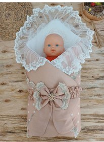 Resim Yenidoğan Pamuk Papatya Desenli Trilüks Unisex Kundak Bebek Battaniyesi Çok Renkli 