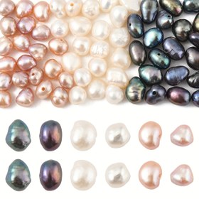 Resim 10 Çeşitli Doğal Taze Su İncisi, Barok Stilde DIY İnci Yapımı İçin Uygun, Bilezik, Kolye ve Küpe Yapımı İçin Uygundur. 