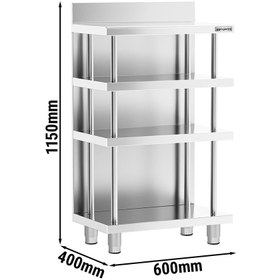 Resim Bar Çalışma Tezgahı - Paslanmaz Çelik - 600x400mm - 4 Raflı 