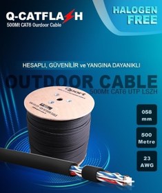 Resim Qport Q-Catflash 500Mt Cat6 Lszh Network Kablo 23 Awg Yanmaz Kabl 