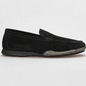 Resim Cabani Hakiki Deri Siyah Süet Erkek Günlük Ayakkabı Siyah 