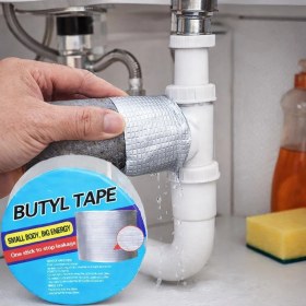 Resim CoverZone Butyl Tape Su Geçirmez Yalıtım Bandı Güçlü Yapışkanlı Alüminyum Kaplı Çatı Oluk Boru Tamir Bandı Sızdırmazlık Bandı Çatlak Kapama Izolasyon Su Kaçak Önleyici En 10CM 