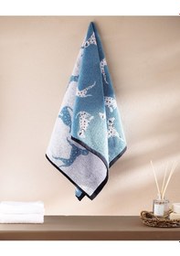 Resim Madame Coco Dalmatien İpliği Boyalı Yüz Havlusu - Mavi - 50x85 cm Mavi 