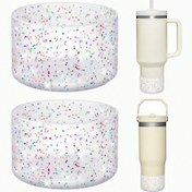 Resim 1parça Silikon Pırıltılı Bot Kapağı - Su Şişeleri ve Tüpler için Kaymaz Taban Bumper Sleeves, Renkli Pırıltılı Tasarım, Kutlu İçecekler için Mükemmel, Kutlu İçecek Sleeves | Pırıltılı Tasarım | Silikon Malzeme 