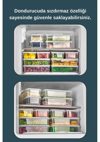 Resim 8'li Sızdırmaz Freshbox Saklama Kabı Mikrodalga Ve Buzdolabı Uyumlu / 3000 Ml Şeffaf Şeffaf 