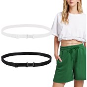 Resim 2 adet gömlek için uygun ayarlanabilir kırpma bel bandı, gömlek kırpma bel bandı, elastik kırpma bel bandı ile gömlek kesimi, üst kısım için kırpma bel bandı, üstün stil değiştirme 