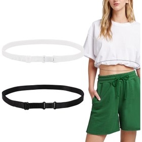 Resim 2 adet gömlek için uygun ayarlanabilir kırpma bel bandı, gömlek kırpma bel bandı, elastik kırpma bel bandı ile gömlek kesimi, üst kısım için kırpma bel bandı, üstün stil değiştirme 