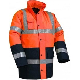 Resim Reflektörlü 300d Oxford Çift Renk Parka Yağmurluk Turuncu Sarı 