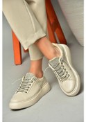 Resim Fox Shoes P602001709 Bej Taşlı Bağcıklı Kadın Spor Ayakkabı Sneakers Bej 