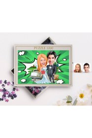 Resim Bk Gift Kişiye Özel Evleniyoruz Karikatürlü 1000 Parça Profesyonel Puzzle-1 