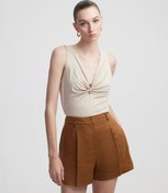 Resim İpekyol Aksesuarlı Büzgülü Kadın T-shirt IS1250070150 (IS1250070150) 