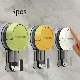 Resim 3 adet Emici Kuplu saç tokası - Matkap Gerektirmeyen, Kendinden Yapışkanlı Havlu Askıları Güvenli Tutuş, Dayanıklı Plastik, Banyo ve Mutfak Düzenleme için İdeal, Kullanım Kançaları 