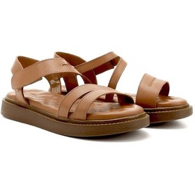 Resim Gönderi(R) Gönderi R Cırt Bantlı Dolgu Taban Hakiki Deri Comfort Sandalet Taba 