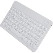 Resim TezMax Insignia Flex 11.6" Uyumlu Kablosuz Bluetooth Şarj Edilebilir Yuvarlak Tuşlu Klavye - Beyaz 