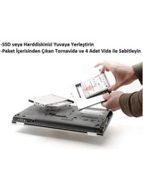 Resim Harddisk Kutusu 9.5mm Slim Kızak Caddy Laptop DVD To SSD HDD Sata 4716 