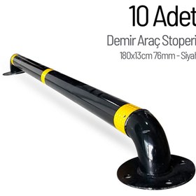 Resim İleri Trafik 10'lu Demir Araç Stoperi Seti Siyah 180x13cm 76mm 