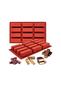 Resim Silikon Kalıp Dubai Çikolata Bar Ve Kek Dikdörtgen Kalıbı 12 Li Çok Renkli 