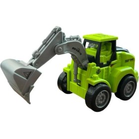 Resim Asya Oyuncak Sürtmeli Iş Makinesi 7756S-11-YEŞIL Ekskavatör 