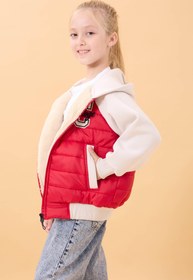 Resim Kız Çocuk İçi Peluşlu Kapüşonlu Kapitone Kolej Ceket - Pembe / 13-14 Yaş 