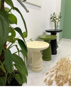 Resim Wood Renkli 3 Lü Set Mantar Yan Sehpa Kahverengi 