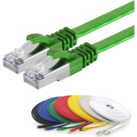 Resim IRENIS CAT7 Yassı FTP Ethernet (Network, LAN) Kablosu, Yeşil, 3 metre 