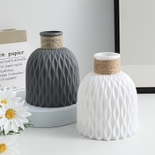 Resim Modern basit yaratıcı İskandinav tarzı plastik vazo, düşmeye karşı dayanıklı hidroponik çiçek düzenleme ev masaüstü dekorasyonu 