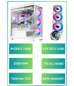 Resim RAMTECH TRENCH Ryzen 5 7500F | RTX 5070 | 32GB Ram | 1Tb M.2 NVME | Sıvı Soğutmalı Oyuncu Hazır Sistem 