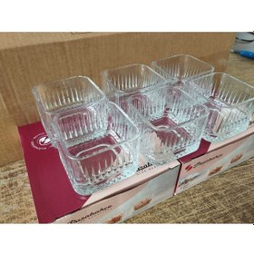 Resim Paşabahçe Elysia Kare Çok Amaçlı Kase Çerezlik 6 Lı 