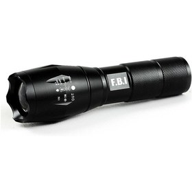 Resim F.B.I F-T3 Su Geçirmez Alüminyum Oksidiyon Şarjlı El Feneri Siyah 