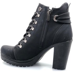 Resim Ayakdaş 1058 Yüksek Topuk Bağcıklı Kadın Bot Siyah 