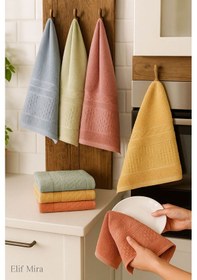 Resim 6'lı Mutfak Havlusu Seti 30x50 Cm %100 Pamuklu Fatma Çok Renkli 