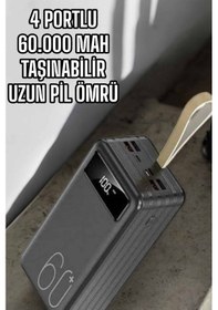 Resim Powerbank 60.000 Mah Dijital Göstergeli 4 Portlu Taşınabilir 