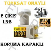 Resim 2 Çıkış 2Li İkili Twin Lnb Ultra Hd 3D 4K Twin 0.1 Db Altın Gold Diğer