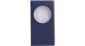 Resim Asus Zenfone 3 ZE552KL ile Uyumlu Kılıf Kapaklı Iç Kısım Silikon Pencereli Koruma Kapak Lacivert 